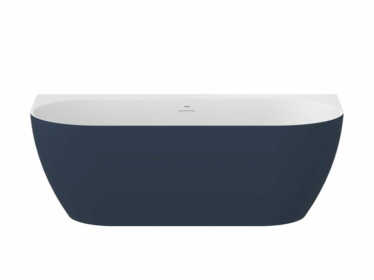 Vana Freedom Wall Tec 170x87, volně stojící, Deepsea Blue/bílá, krytka odtoku bílá