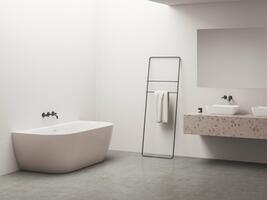 Vana Freedom Wall Tec 170x87, volně stojící, Alabaster Pink/bílá, krytka odtoku bílá | Více -
