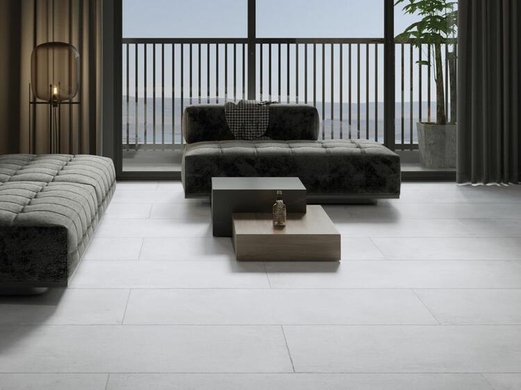 Velkoformátová dlažba imitace betonu Epoch Silver 60x120 cm matný povrch 1. jakost