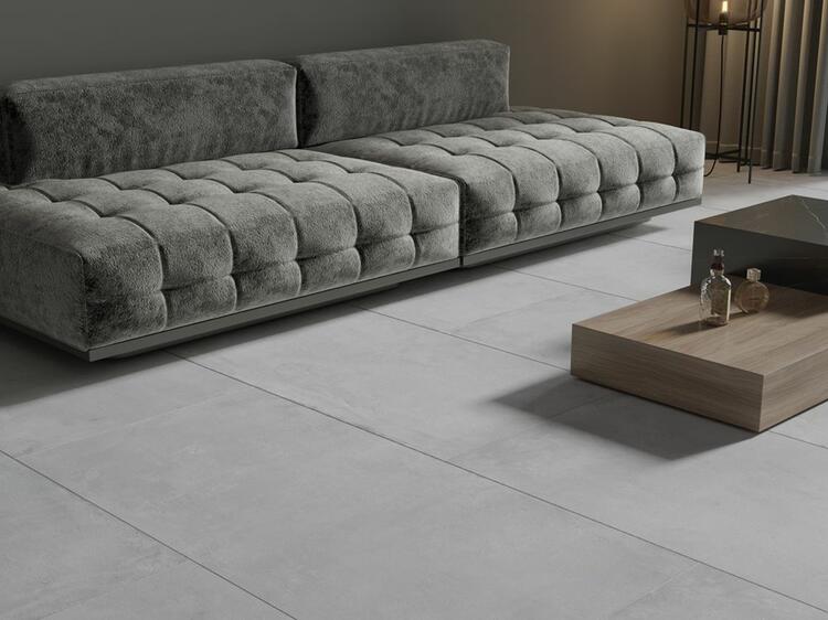 Velkoformátová dlažba imitace betonu Epoch Silver 60x120 cm matný povrch 1. jakost