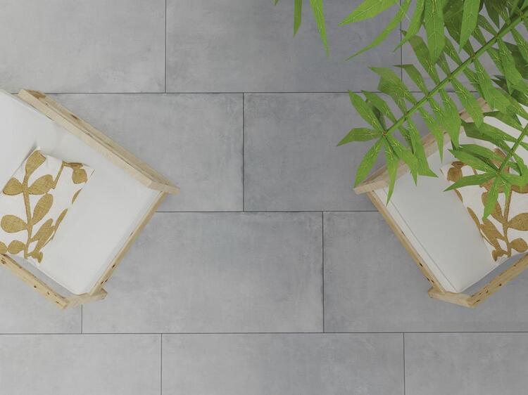 Velkoformátová dlažba imitace betonu Epoch Silver 60x120 cm matný povrch 1. jakost