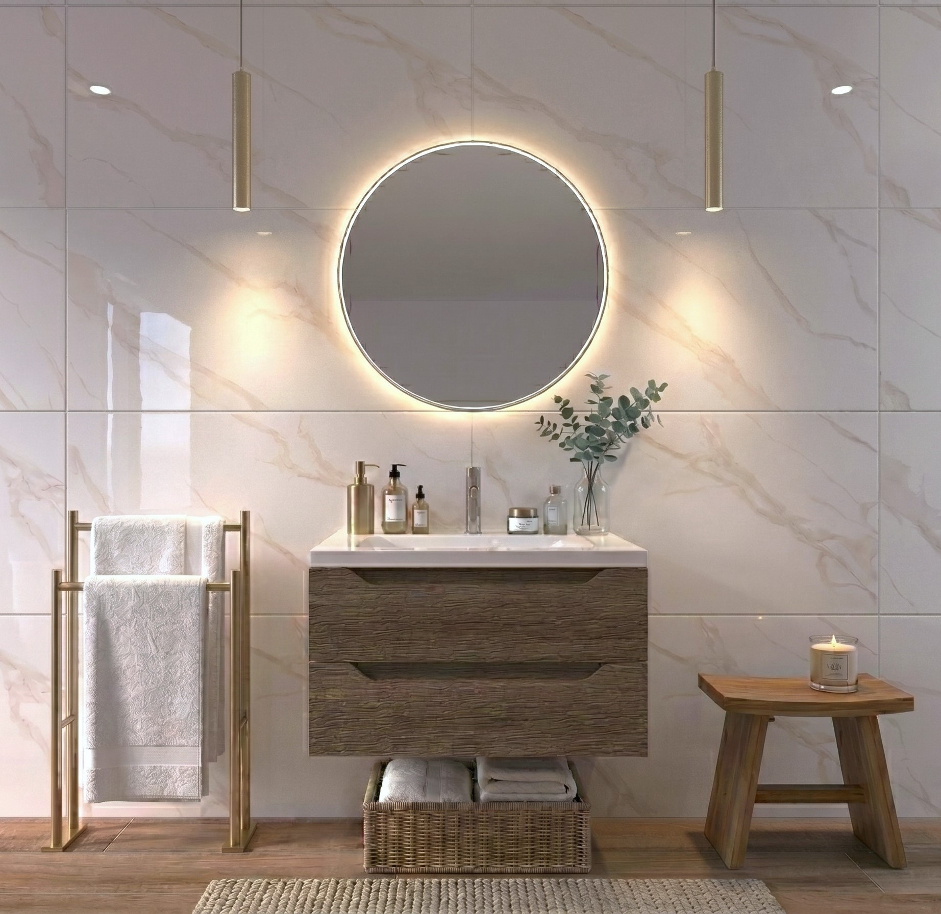 Velkoformátová dlažba imitace mramoru Venezia Gold 60x120 cm | M.B.Keramika