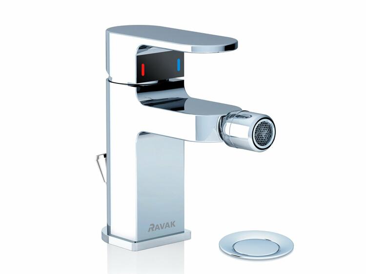 RAVAK Chrome bidetová stojánková baterie s výpustí CR 055.00 (X070055)