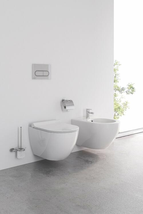 RAVAK-Chrome držák s nádobkou a Wc štětkou (sklo) CR410.00 (X07P196)