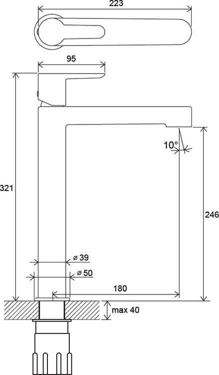 RAVAK Puri umyvadlová baterie 320mm  bez výpusti PU 015.00 (X070114)