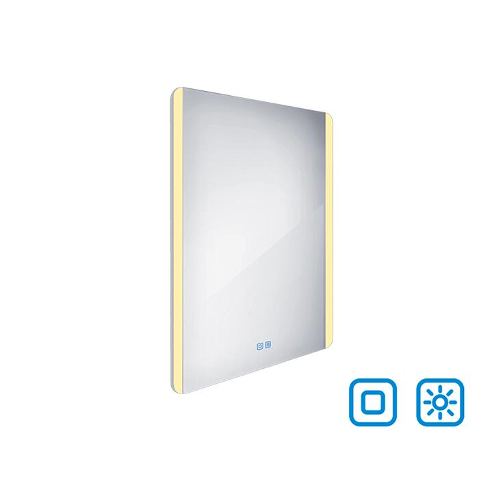 Bílé obdélníkové zrcadlo s LED osvětlením 60×80 cm – Nimco  ZP 17002VX