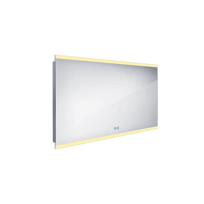 Bílé obdélníkové zrcadlo s LED osvětlením 120×70 cm  – Nimco ZP 12006VX