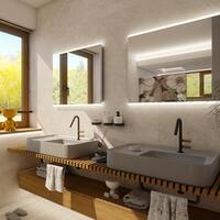Bílé obdélníkové zrcadlo s LED osvětlením 90×70 cm – Nimco ZP 12019VX | Více -