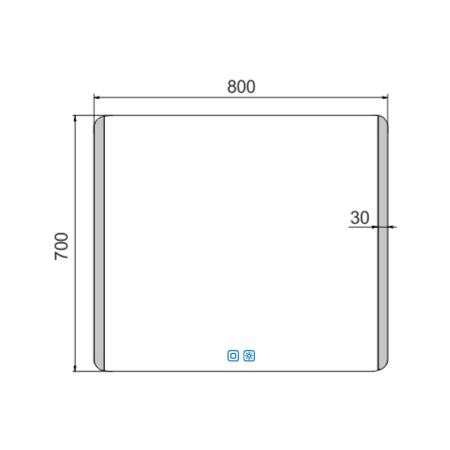 Bílé obdélníkové zrcadlo s LED osvětlením 80×70 cm – Nimco  ZP 17003VX