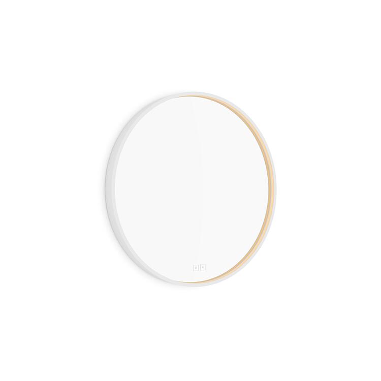 Bílé kulaté zrcadlo s LED osvětlením průměr 60 cm – Nimco ZPB 31000RVX-05
