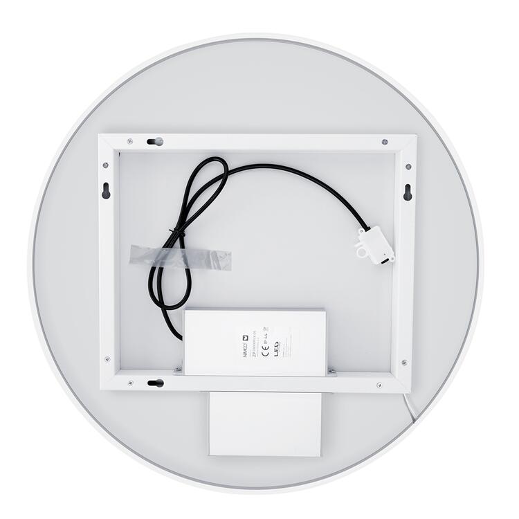 Bílé kulaté zrcadlo s LED osvětlením průměr 60 cm – Nimco ZPB 31000RVX-05