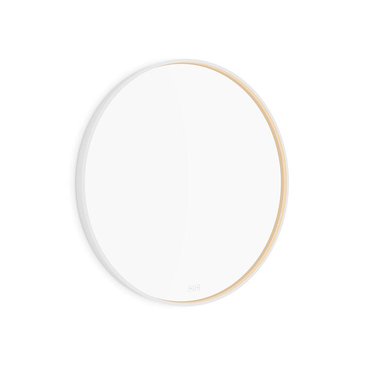 Bílé kulaté zrcadlo s LED osvětlením průměr 80 cm – Nimco  ZPB 31002RVX-05