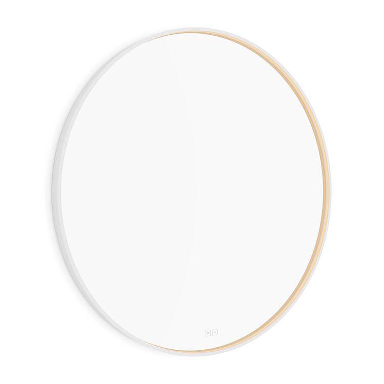 Bílé kulaté zrcadlo s LED osvětlením průměr 100 cm – Nimco ZPB 31004RVX-05