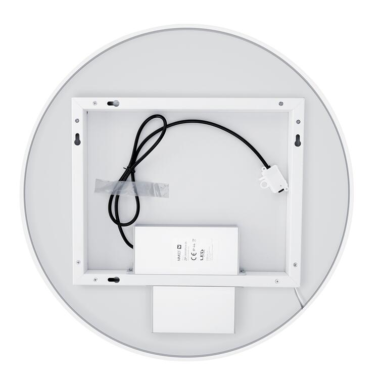 Bílé kulaté zrcadlo s LED osvětlením průměr 100 cm – Nimco ZPB 31004RVX-05