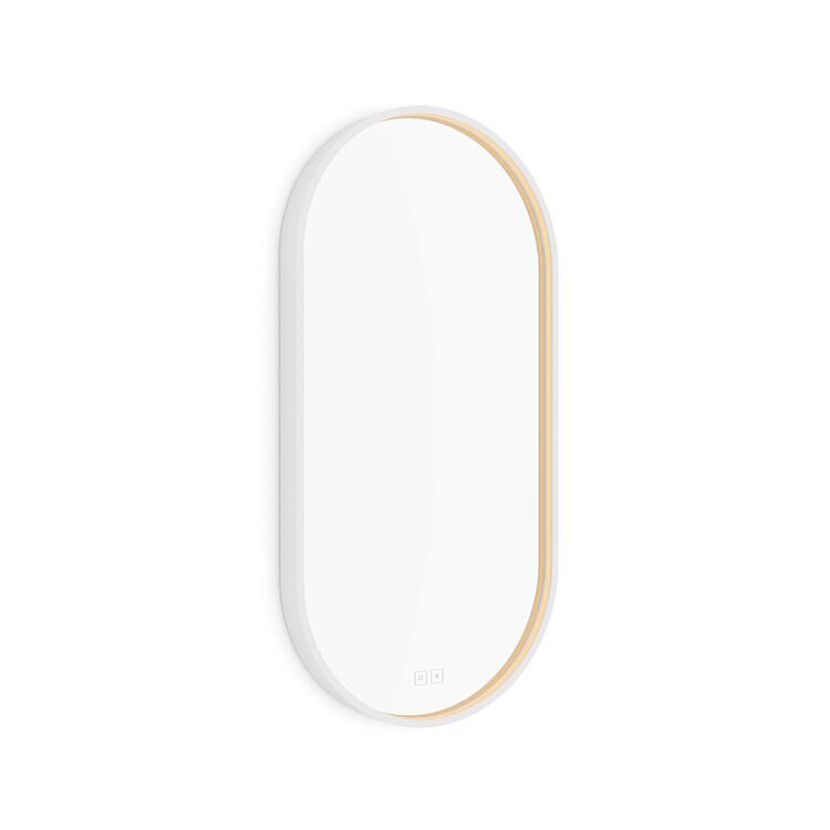 Bílé oválné zrcadlo s led osvětlením 40×80 cm – Nimco ZPB 32002LVX-05