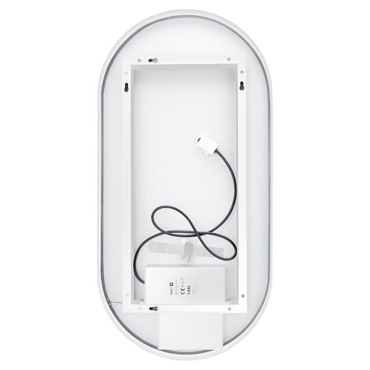 Bílé oválné zrcadlo s led osvětlením 40×80 cm – Nimco ZPB 32002LVX-05