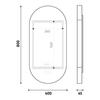 Bílé oválné zrcadlo s led osvětlením 40×80 cm – Nimco ZPB 32002LVX-05