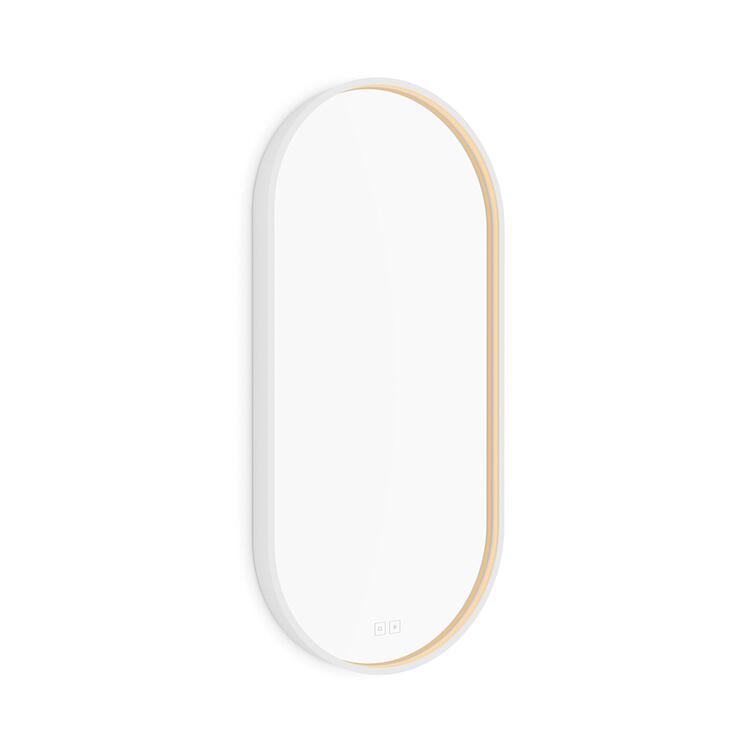 Bílé oválné zrcadlo s led osvětlením 45×90 cm – Nimco ZPB 32003LVX-05