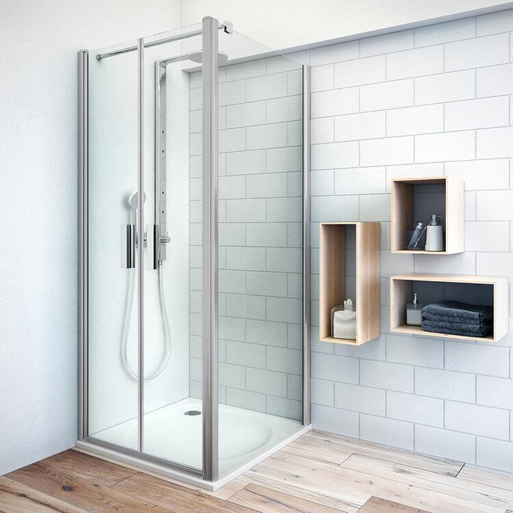 Obdélníkový sprchový kout Stříbro + Transparent + Intimglass – Roth TCB/800+TCN2/900