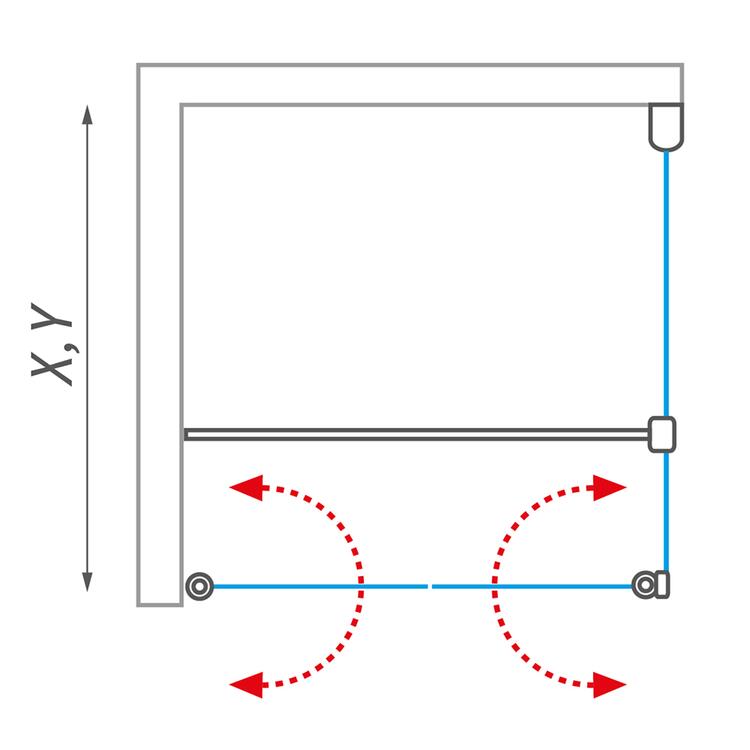 Obdélníkový sprchový kout Brillant+Transparent – Roth TCB/900+TCN2/800