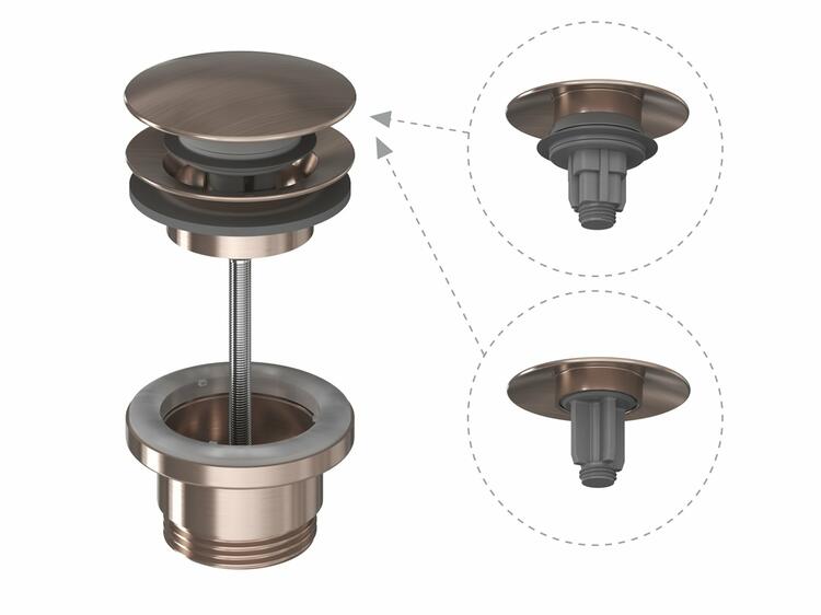 Umyvadlová pileta ClickClack/pevná, grafit kartáčovaný