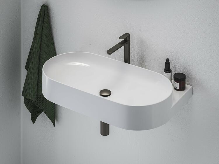 Umyvadlová pileta ClickClack/pevná, grafit kartáčovaný