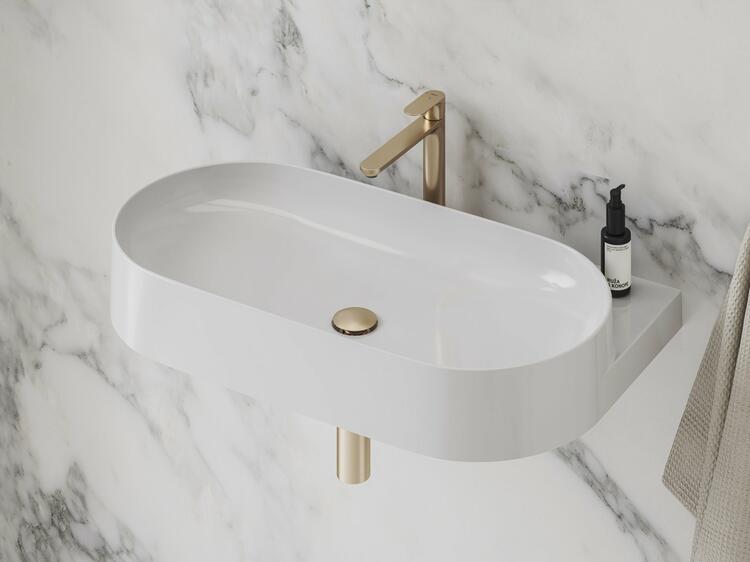 Umyvadlová pileta ClickClack/pevná, růžové zlato kartáčované