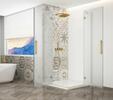 TRINITY GOLD MATT čtvercový sprchový kout 1100x1100mm, rohový vstup, matné sklo