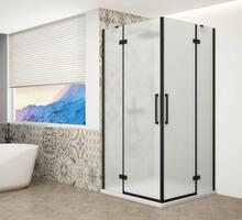 TRINITY BLACK čtvercový sprchový kout 1200x1200mm, rohový vstup, matné sklo | Více - 