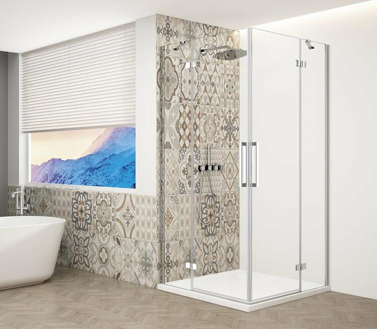 TRINITY CHROME čtvercový sprchový kout 800x800mm, rohový vstup, čiré sklo