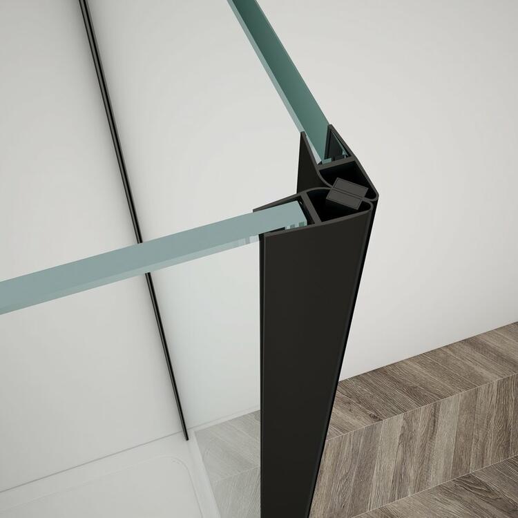 TRINITY BLACK čtvercový sprchový kout 900x900mm, rohový vstup, matné sklo
