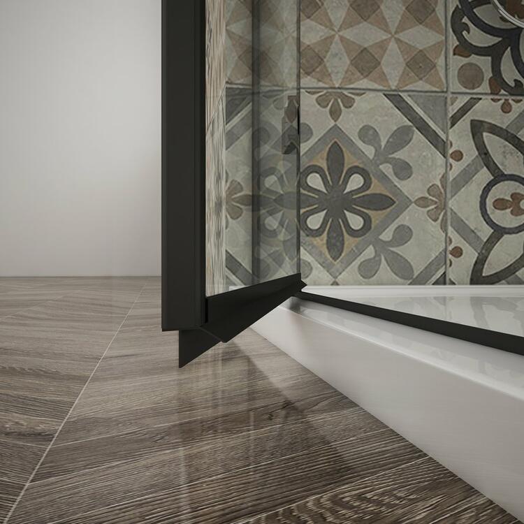 TRINITY BLACK čtvercový sprchový kout 900x900mm, rohový vstup, matné sklo