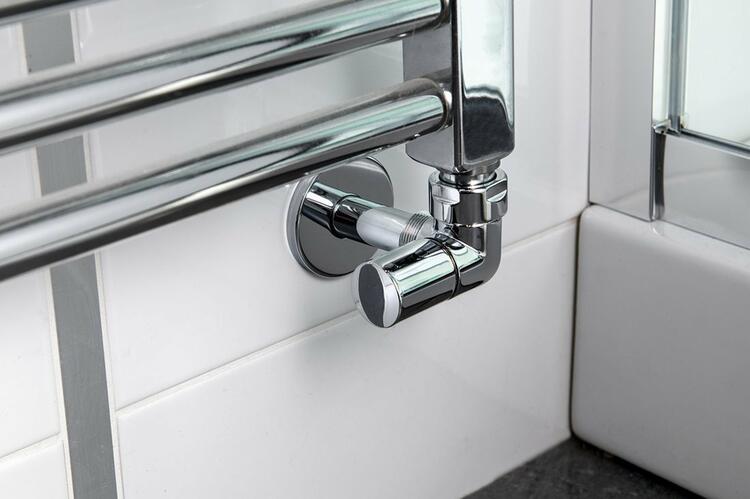 CORNER SIMPLY připojovací sada ventilů triaxiální, pravé provedení, chrom