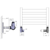 CORNER COMBI SIMPLY připojovací sada ventilů triaxiální, pravé provedení, chrom