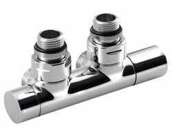 TWIN připojovací sada ventilů pro středové připojení, chrom | Více - 