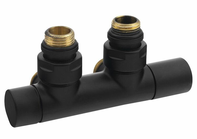 TWIN BLACK připojovací sada ventilů pro středové připojení, černá mat