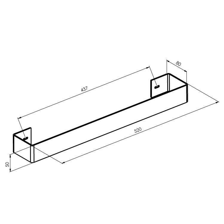 TABELLA držák ručníků 520mm, černá mat