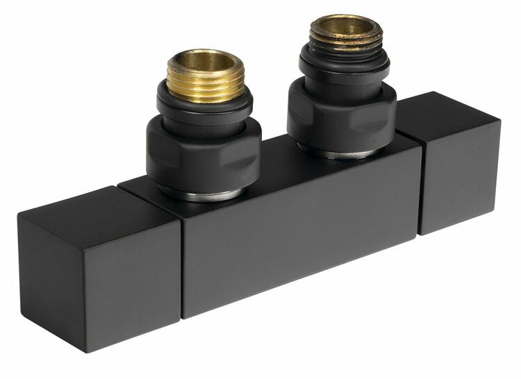 CUBE TWIN připojovací sada ventilů pro středové připojení, černá mat