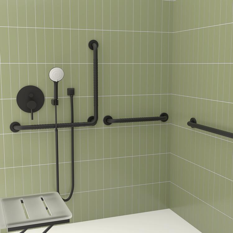 Černé podpěrné madlo 600 mm BEZPEČNOSTNÍ MADLA