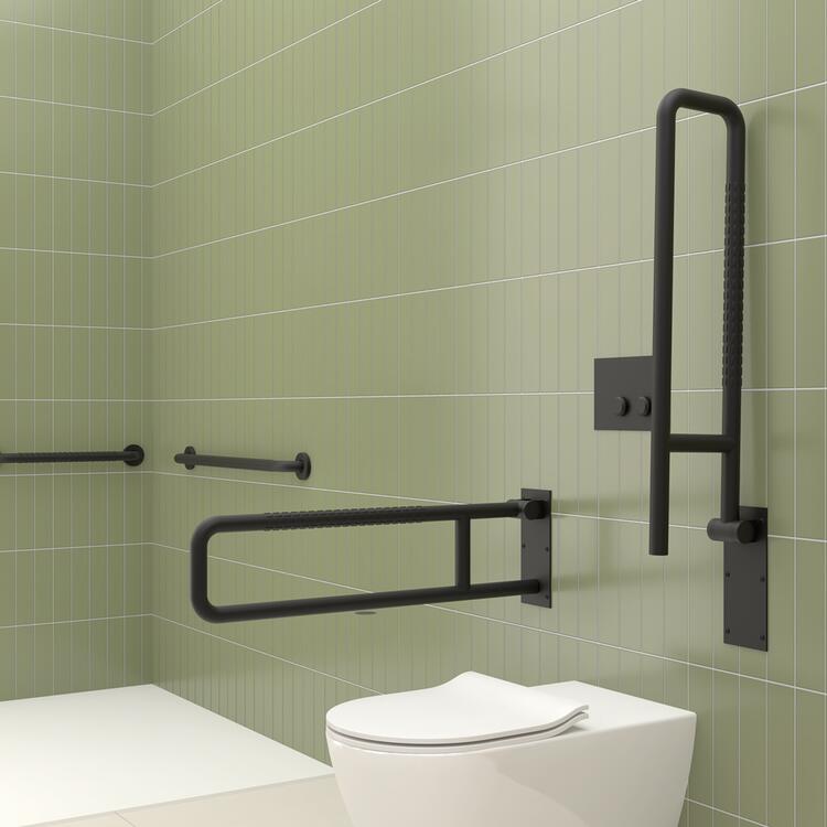 Černé nerezové madlo rovné 800 mm BEZPEČNOSTNÍ MADLA