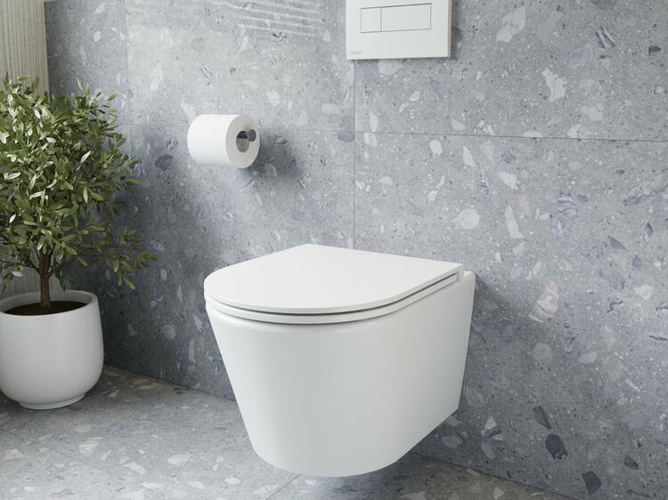WC Flow RimOff set, závěsný, bílá