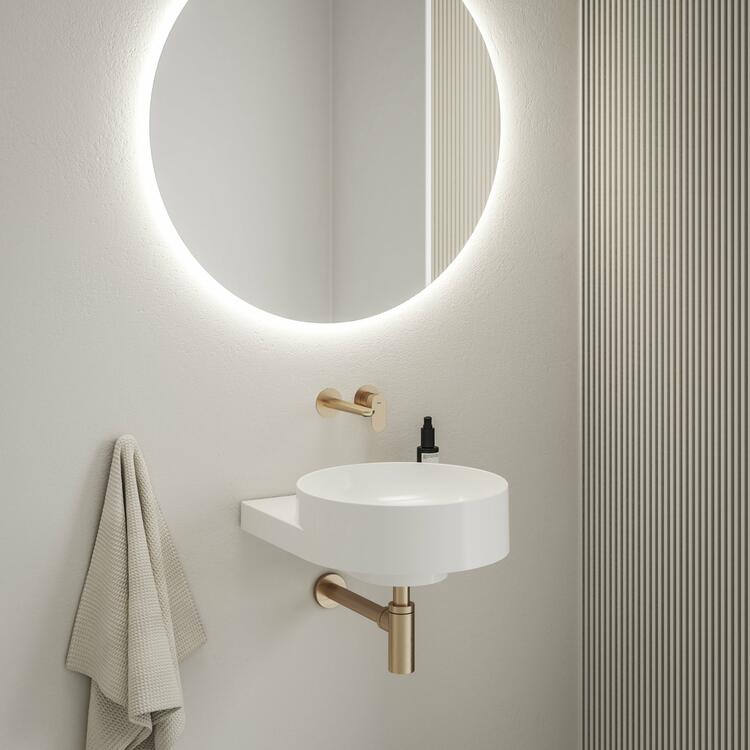 Umyvadlový sifon, růžové zlato kartáčované