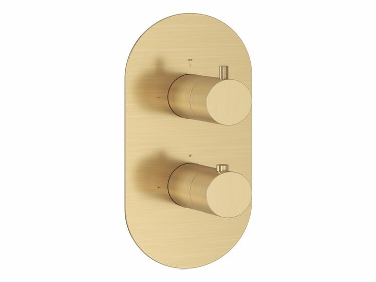 ES 063.60GLB.O2.RB07C Termostatická podomítková baterie 2-cestná bez tělesa, zlato kartáčované