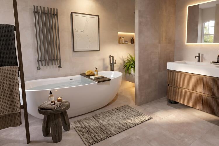 Interiérová dlažba imitace betonu Anemos Taupe 60x60 cm
