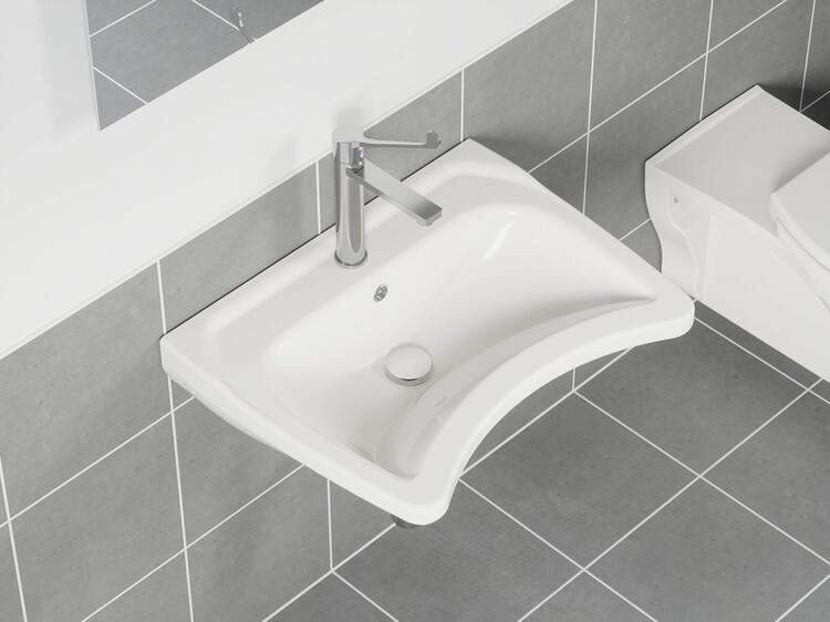 Umyvadlo Safe 60, s otvorem pro baterii, s přepadem