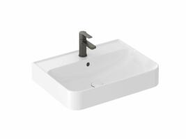 Umyvadlo Ellen 60, s otvorem pro baterii, s přepadem, bílá | Více -
