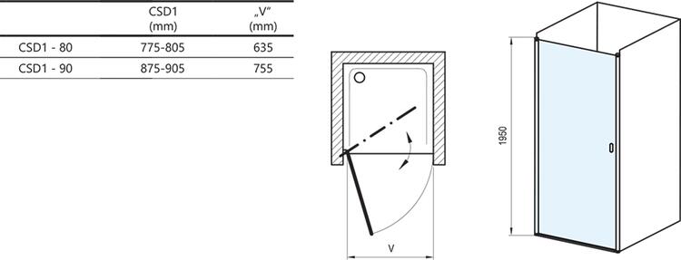 CSD1 90, bílá matná+transparent