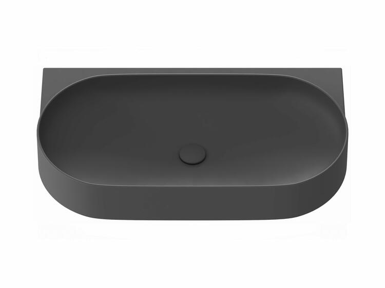 Umyvadlo Yard 80, bez otvoru pro baterii, bez přepadu, antracit