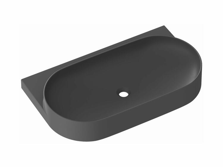 Umyvadlo Yard 80, bez otvoru pro baterii, bez přepadu, antracit