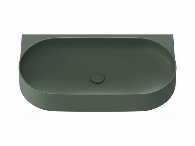 Umyvadlo Yard 80, bez otvoru pro baterii, bez přepadu, Grey Green